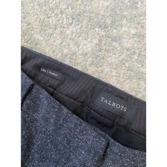 Talbots Women's Size 14W Black Speckled WINDSOR PANTS Straight Leg Wool Blend - Picture 2 of 7